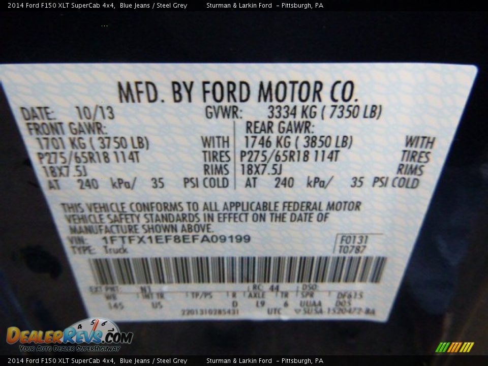 2014 Ford F150 XLT SuperCab 4x4 Blue Jeans / Steel Grey Photo #14
