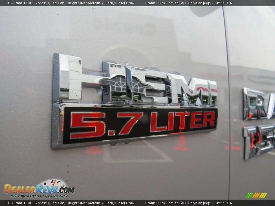 2014 Ram 1500 Express Quad Cab Bright Silver Metallic / Black/Diesel Gray Photo #10