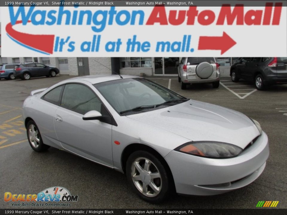 1999 Mercury Cougar V6 Silver Frost Metallic / Midnight Black Photo #1