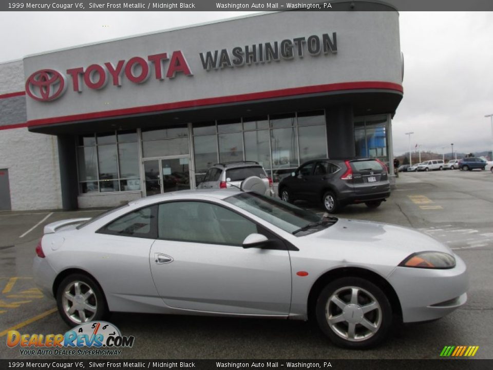 1999 Mercury Cougar V6 Silver Frost Metallic / Midnight Black Photo #2