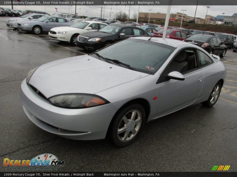 1999 Mercury Cougar V6 Silver Frost Metallic / Midnight Black Photo #7