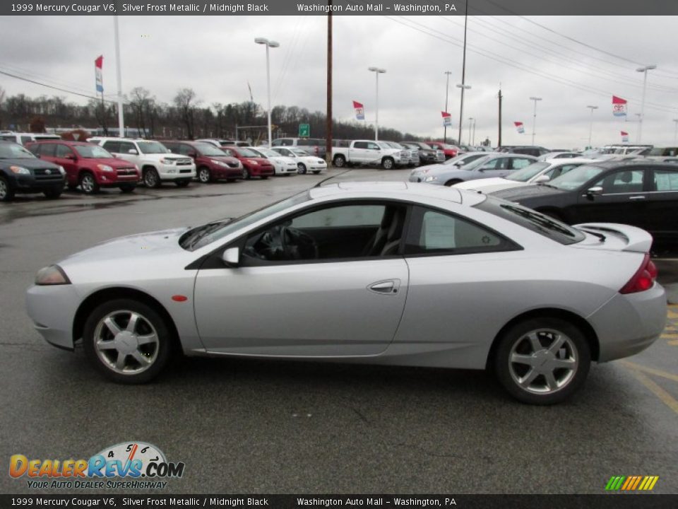 1999 Mercury Cougar V6 Silver Frost Metallic / Midnight Black Photo #8