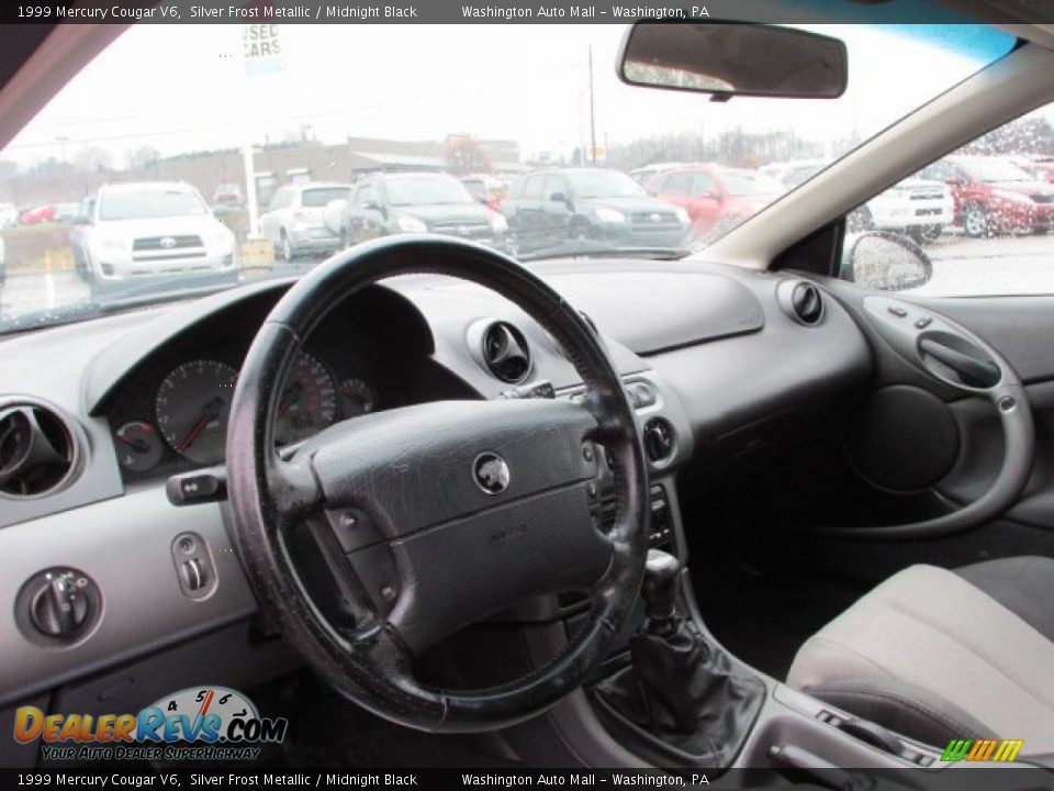 1999 Mercury Cougar V6 Silver Frost Metallic / Midnight Black Photo #12