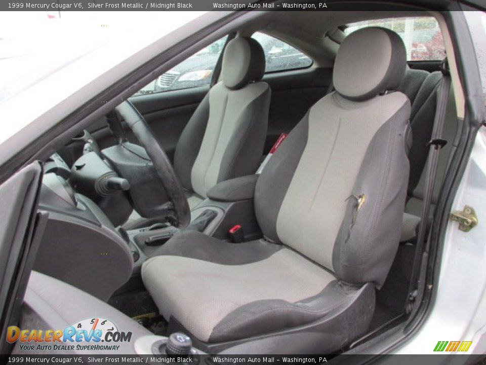 1999 Mercury Cougar V6 Silver Frost Metallic / Midnight Black Photo #14