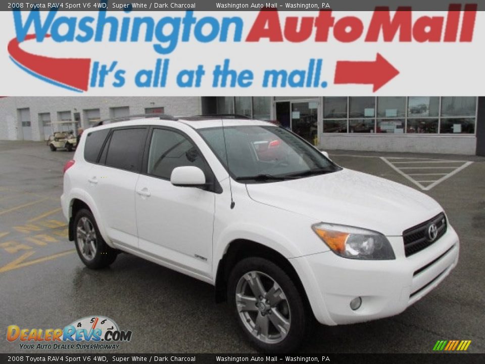 2008 Toyota RAV4 Sport V6 4WD Super White / Dark Charcoal Photo #1