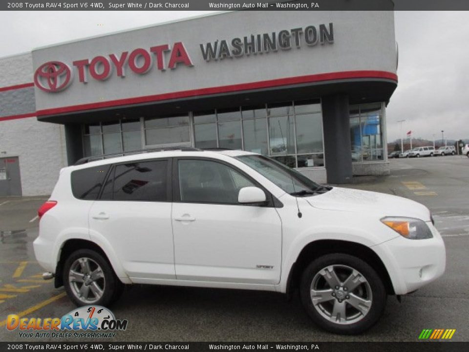 2008 Toyota RAV4 Sport V6 4WD Super White / Dark Charcoal Photo #2