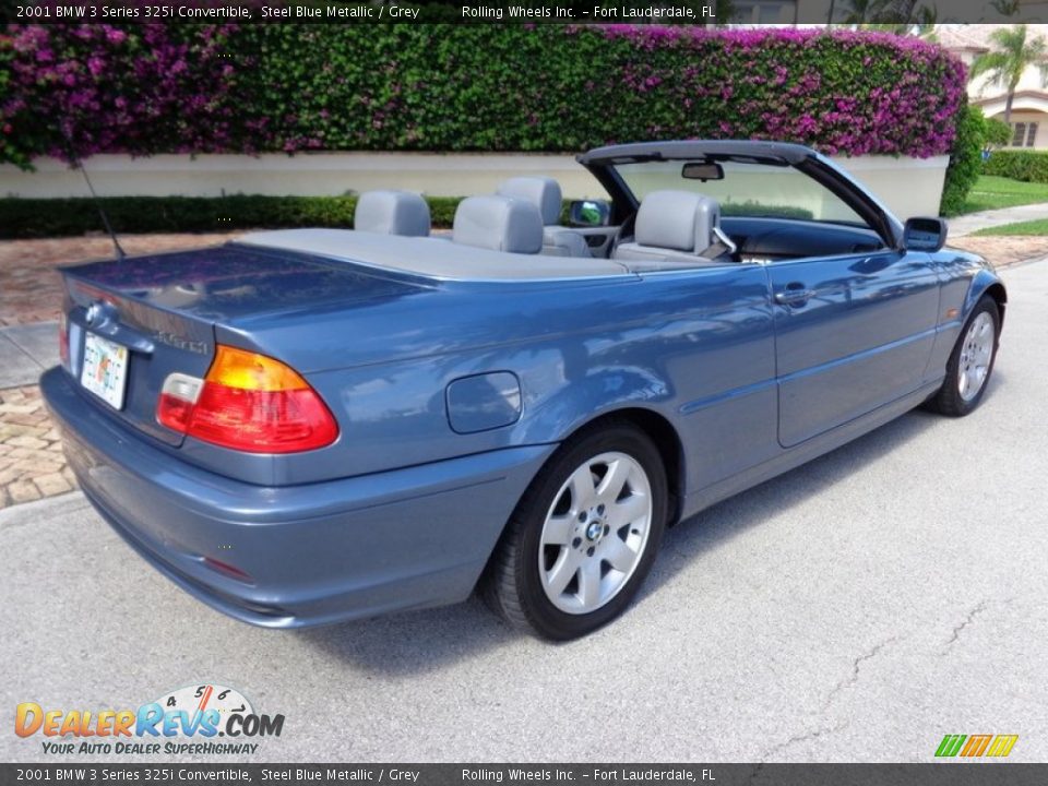 2001 BMW 3 Series 325i Convertible Steel Blue Metallic / Grey Photo #4
