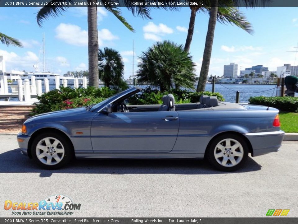 2001 BMW 3 Series 325i Convertible Steel Blue Metallic / Grey Photo #13