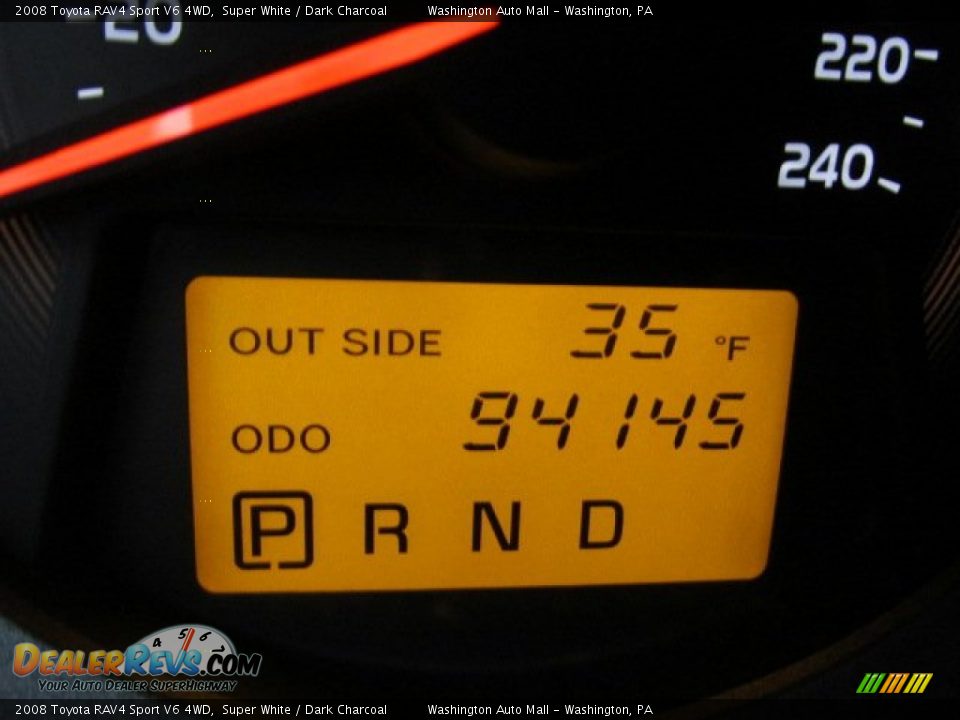 2008 Toyota RAV4 Sport V6 4WD Super White / Dark Charcoal Photo #20