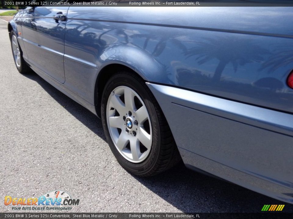 2001 BMW 3 Series 325i Convertible Steel Blue Metallic / Grey Photo #17