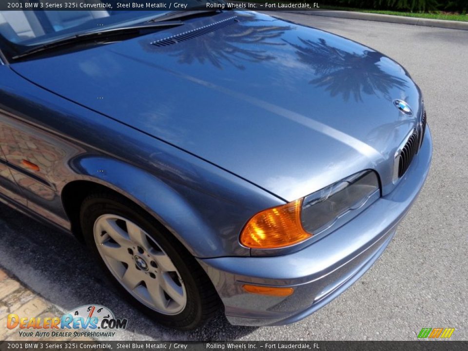 2001 BMW 3 Series 325i Convertible Steel Blue Metallic / Grey Photo #19