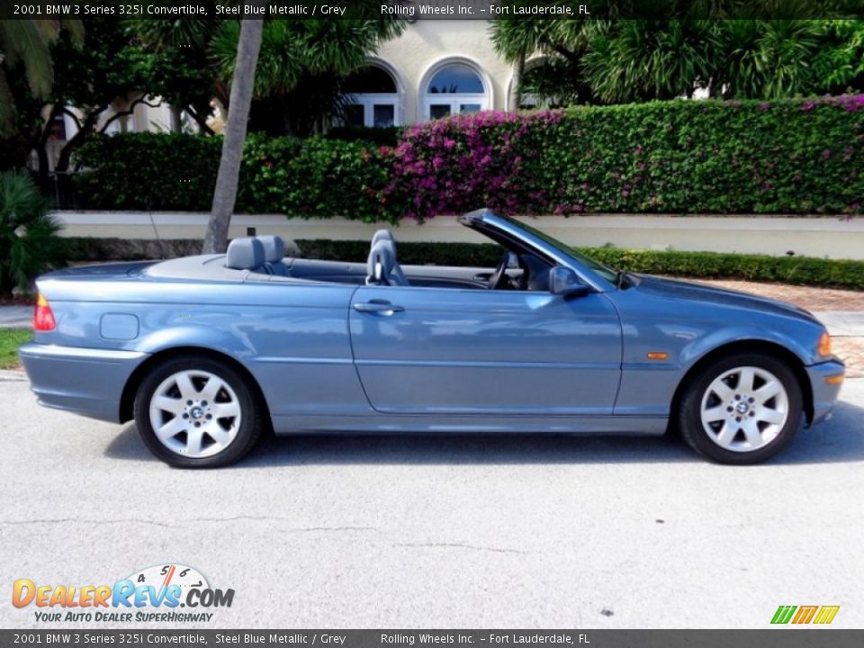 2001 BMW 3 Series 325i Convertible Steel Blue Metallic / Grey Photo #21