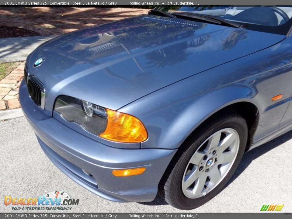 2001 BMW 3 Series 325i Convertible Steel Blue Metallic / Grey Photo #25