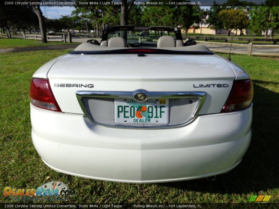 2006 Chrysler Sebring Limited Convertible Stone White / Light Taupe Photo #18