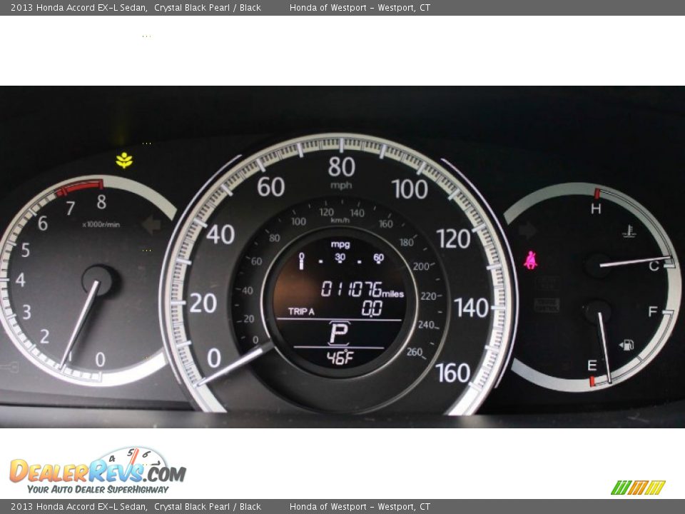 2013 Honda Accord EX-L Sedan Crystal Black Pearl / Black Photo #15
