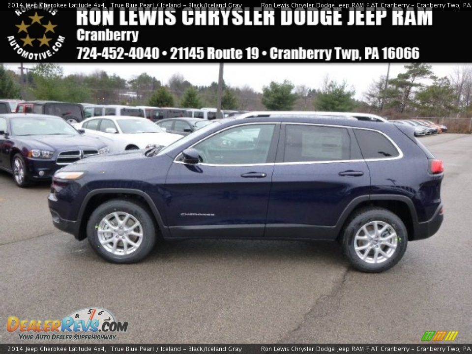2014 Jeep Cherokee Latitude 4x4 True Blue Pearl / Iceland - Black/Iceland Gray Photo #1