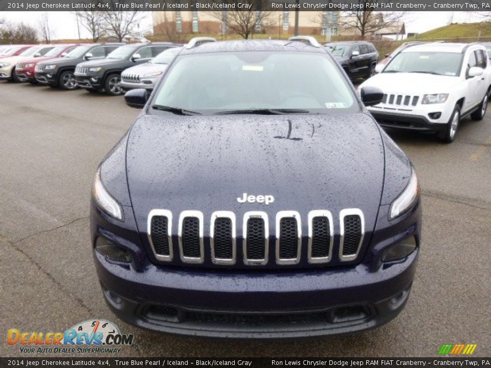 2014 Jeep Cherokee Latitude 4x4 True Blue Pearl / Iceland - Black/Iceland Gray Photo #3