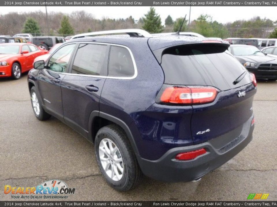 2014 Jeep Cherokee Latitude 4x4 True Blue Pearl / Iceland - Black/Iceland Gray Photo #8