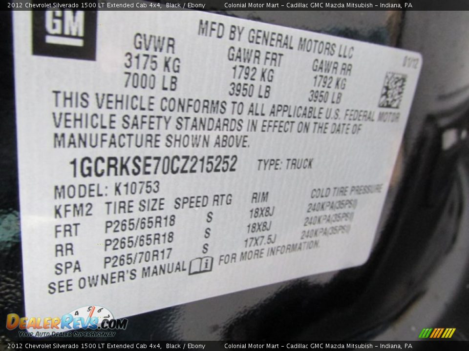 2012 Chevrolet Silverado 1500 LT Extended Cab 4x4 Black / Ebony Photo #19