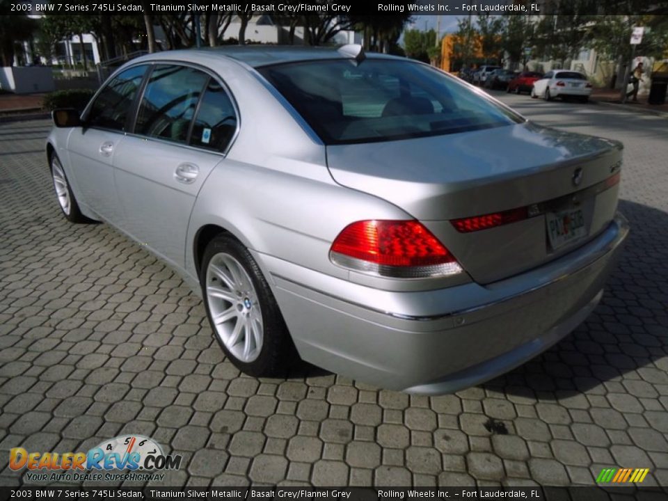 2003 BMW 7 Series 745Li Sedan Titanium Silver Metallic / Basalt Grey/Flannel Grey Photo #5