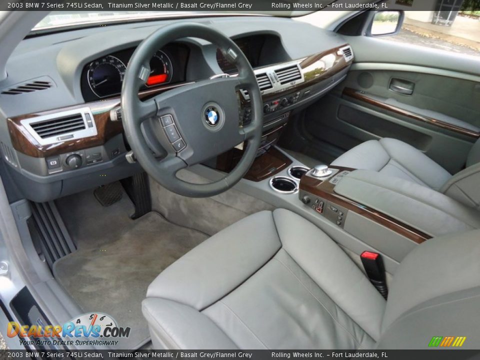 Basalt Grey/Flannel Grey Interior - 2003 BMW 7 Series 745Li Sedan Photo #6