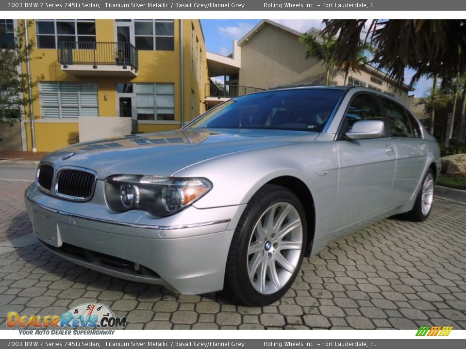 2003 BMW 7 Series 745Li Sedan Titanium Silver Metallic / Basalt Grey/Flannel Grey Photo #7