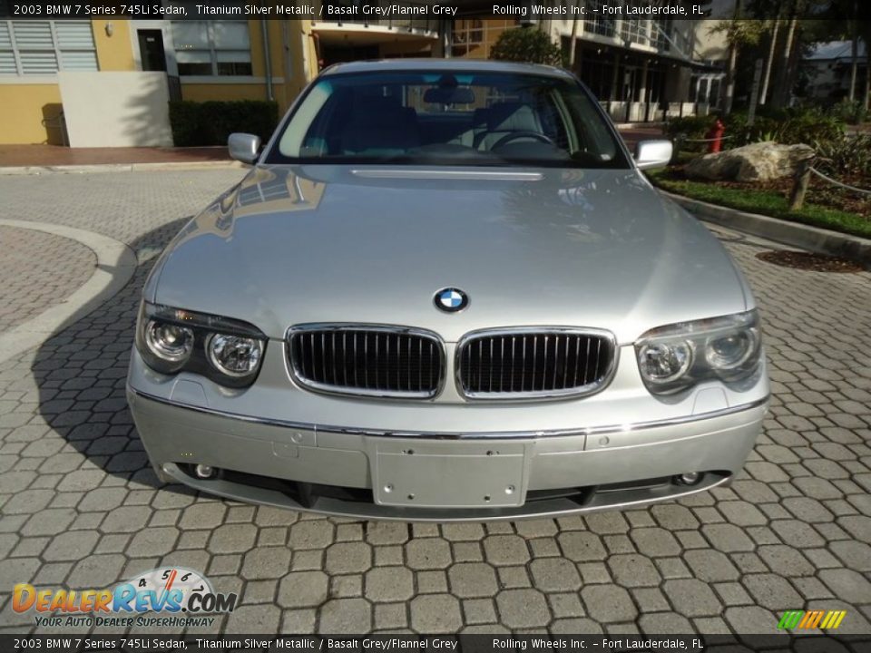 2003 BMW 7 Series 745Li Sedan Titanium Silver Metallic / Basalt Grey/Flannel Grey Photo #8