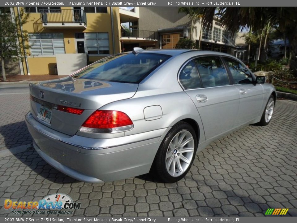 2003 BMW 7 Series 745Li Sedan Titanium Silver Metallic / Basalt Grey/Flannel Grey Photo #14