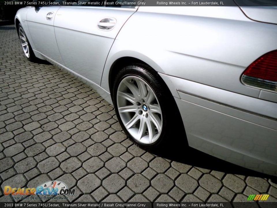 2003 BMW 7 Series 745Li Sedan Titanium Silver Metallic / Basalt Grey/Flannel Grey Photo #19