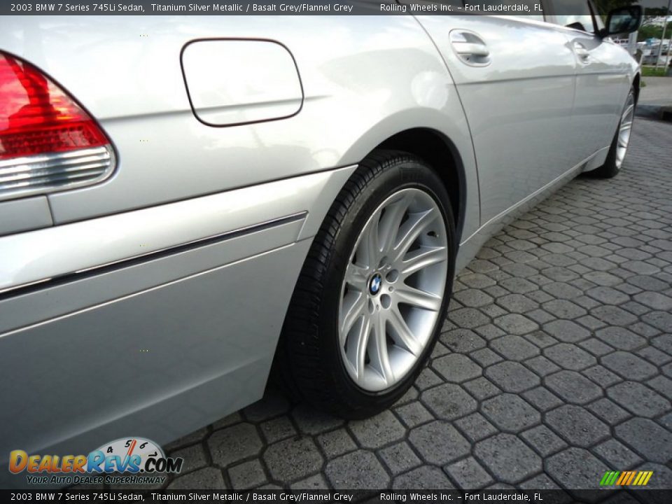 2003 BMW 7 Series 745Li Sedan Titanium Silver Metallic / Basalt Grey/Flannel Grey Photo #21