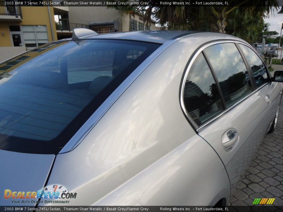 2003 BMW 7 Series 745Li Sedan Titanium Silver Metallic / Basalt Grey/Flannel Grey Photo #22
