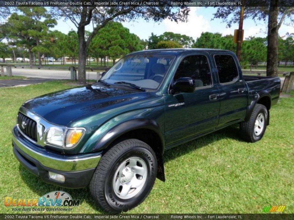 2002 Toyota Tacoma V6 PreRunner Double Cab Imperial Jade Green Mica / Charcoal Photo #1