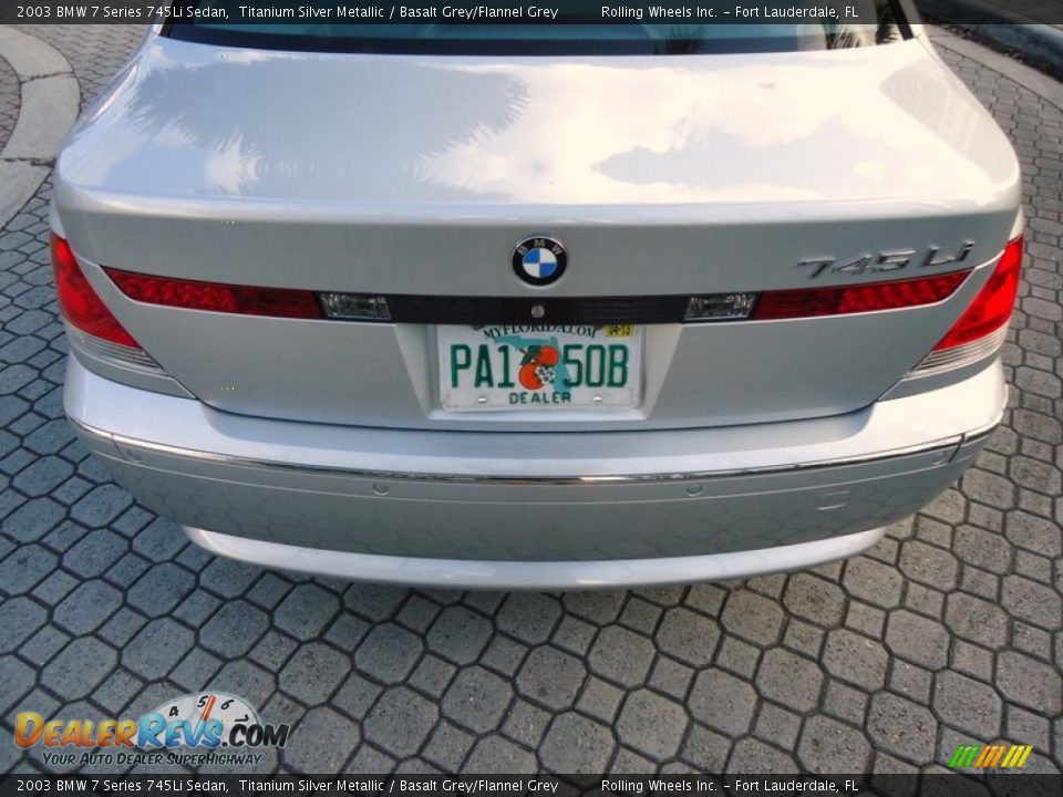 2003 BMW 7 Series 745Li Sedan Titanium Silver Metallic / Basalt Grey/Flannel Grey Photo #26