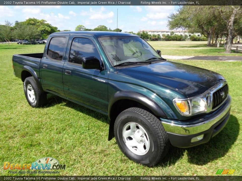 2002 Toyota Tacoma V6 PreRunner Double Cab Imperial Jade Green Mica / Charcoal Photo #5