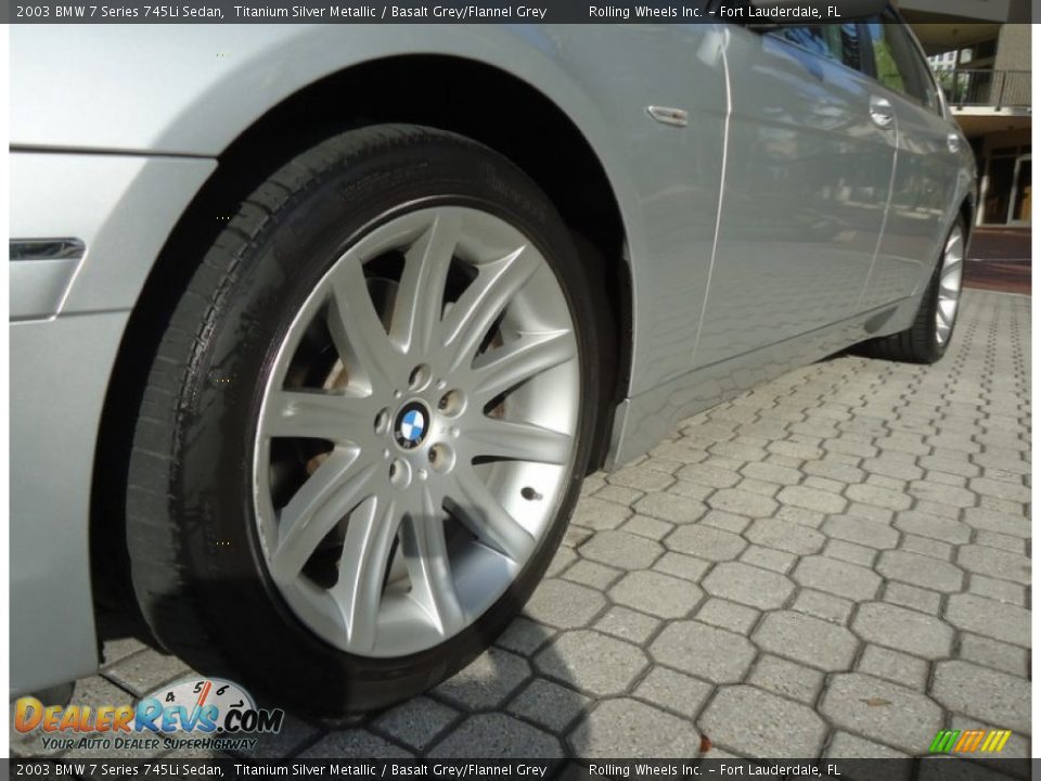 2003 BMW 7 Series 745Li Sedan Titanium Silver Metallic / Basalt Grey/Flannel Grey Photo #28