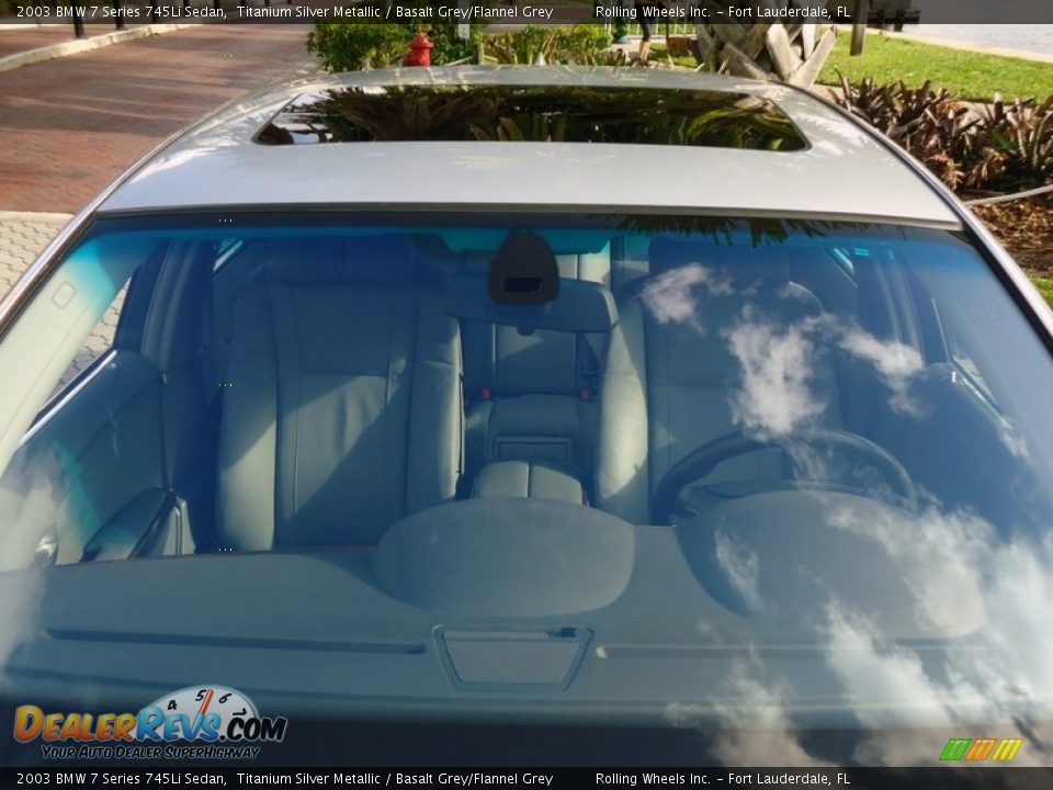 2003 BMW 7 Series 745Li Sedan Titanium Silver Metallic / Basalt Grey/Flannel Grey Photo #33