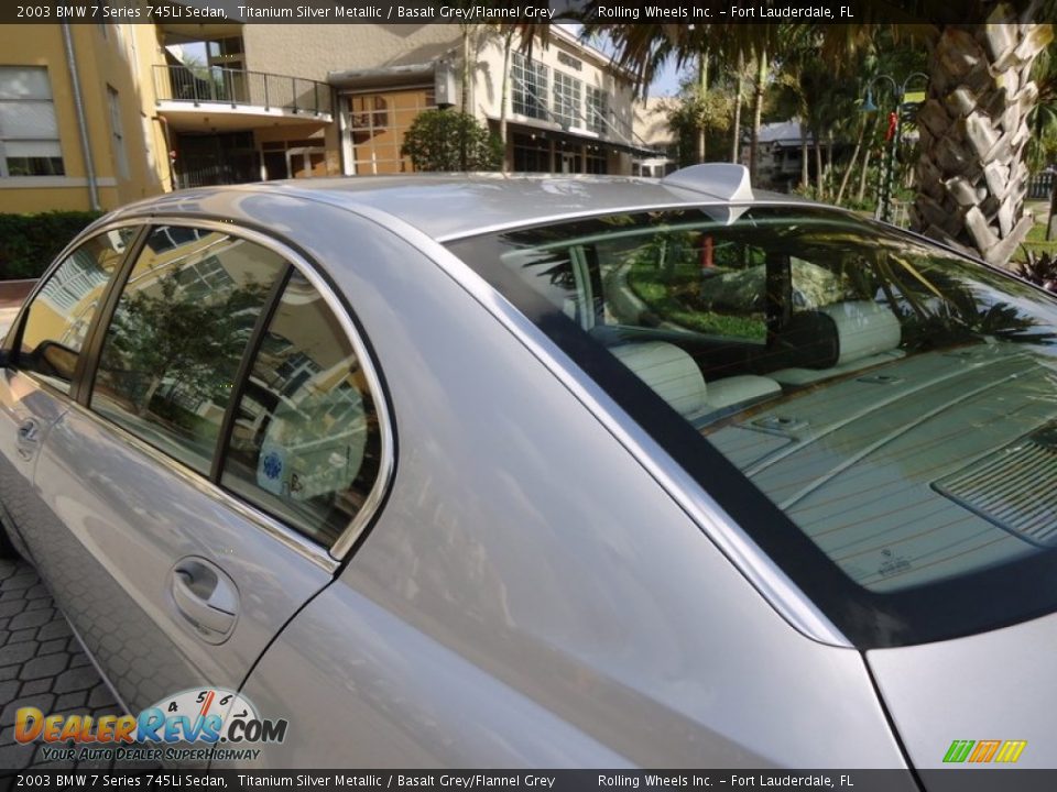 2003 BMW 7 Series 745Li Sedan Titanium Silver Metallic / Basalt Grey/Flannel Grey Photo #36