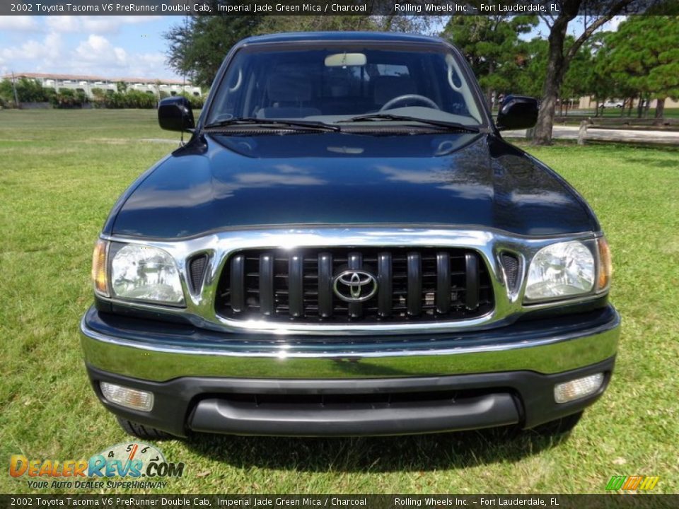 2002 Toyota Tacoma V6 PreRunner Double Cab Imperial Jade Green Mica / Charcoal Photo #14
