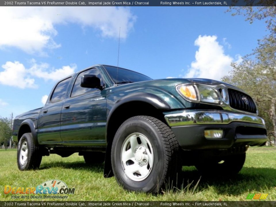 2002 Toyota Tacoma V6 PreRunner Double Cab Imperial Jade Green Mica / Charcoal Photo #35