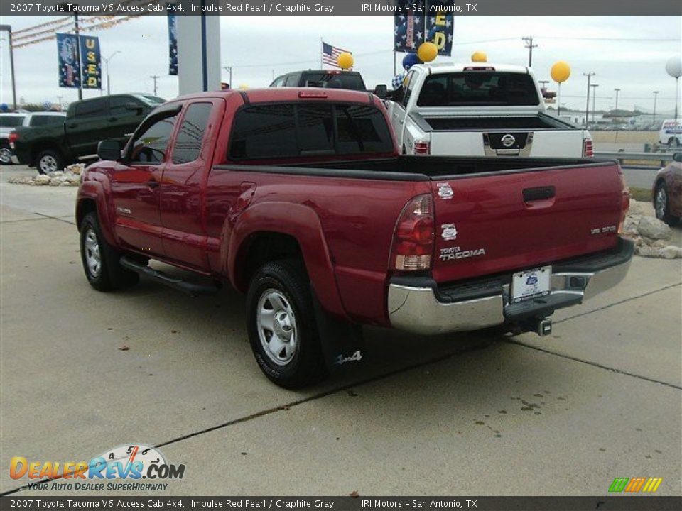 2007 Toyota Tacoma V6 Access Cab 4x4 Impulse Red Pearl / Graphite Gray Photo #3