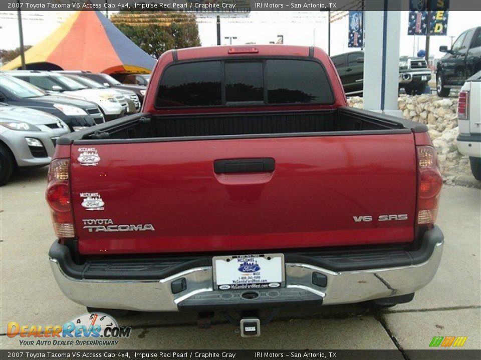 2007 Toyota Tacoma V6 Access Cab 4x4 Impulse Red Pearl / Graphite Gray Photo #4