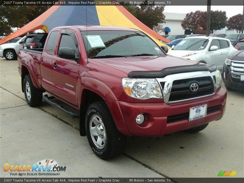 2007 Toyota Tacoma V6 Access Cab 4x4 Impulse Red Pearl / Graphite Gray Photo #6
