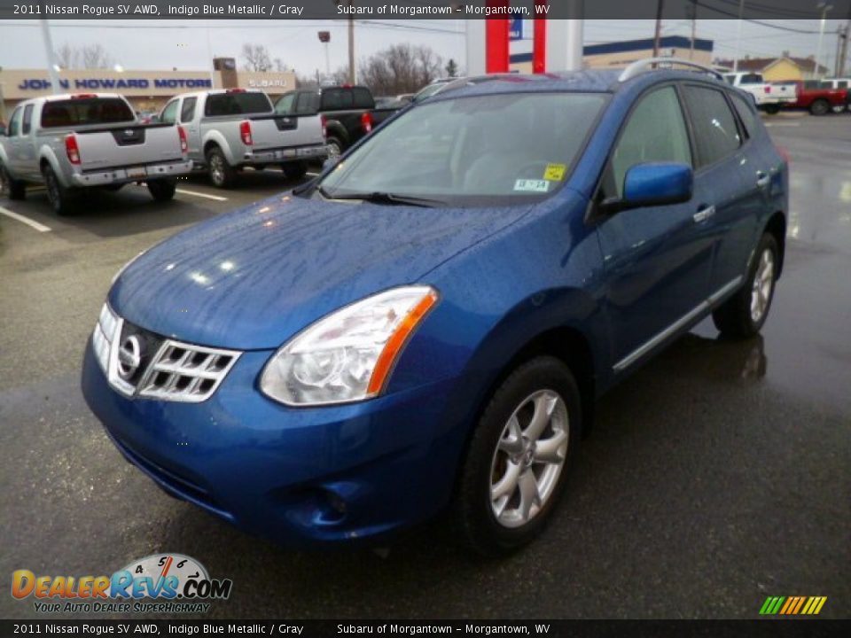 2011 Nissan Rogue SV AWD Indigo Blue Metallic / Gray Photo #3