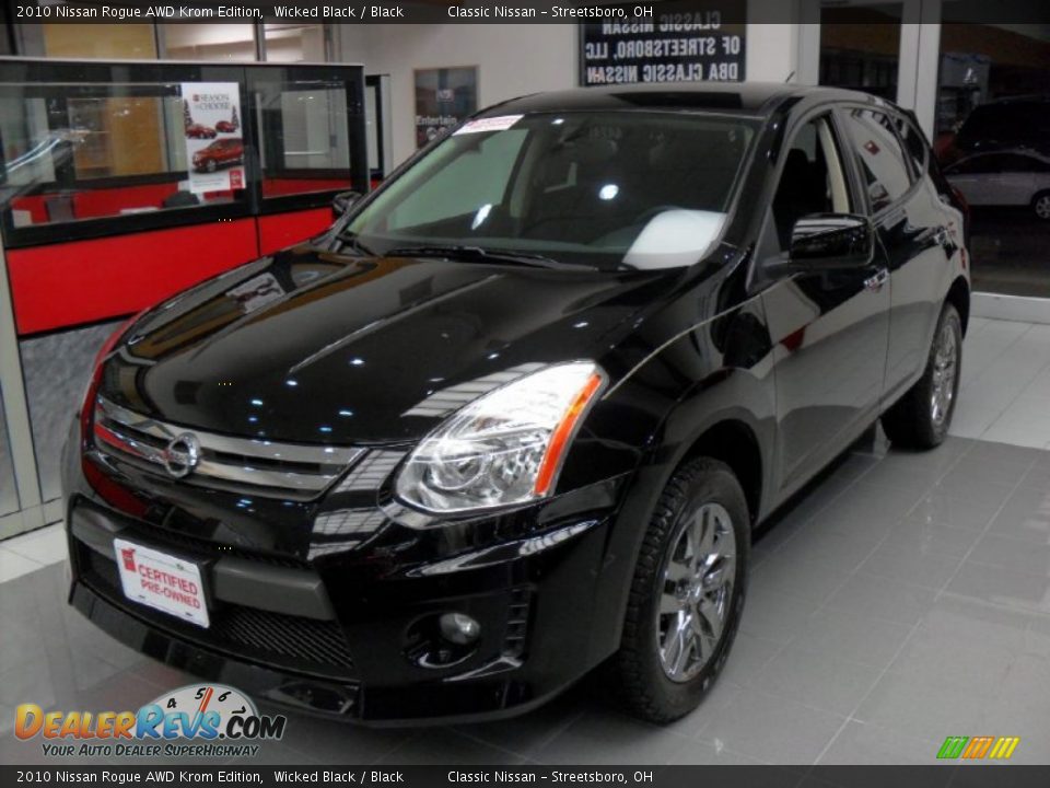 2010 Nissan Rogue AWD Krom Edition Wicked Black / Black Photo #1