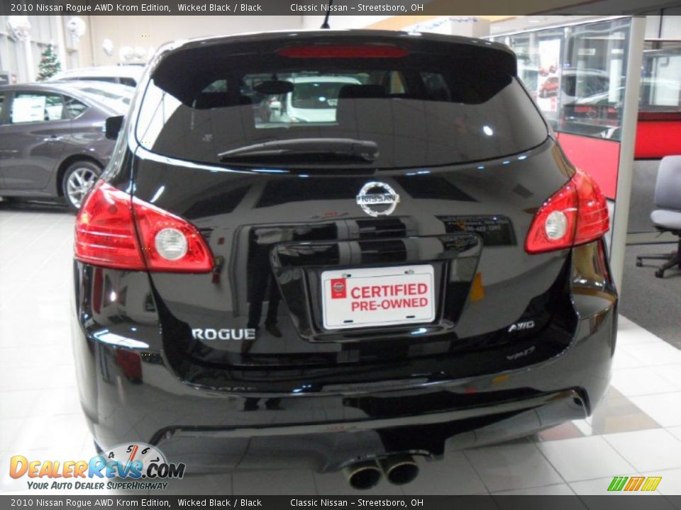 2010 Nissan Rogue AWD Krom Edition Wicked Black / Black Photo #3