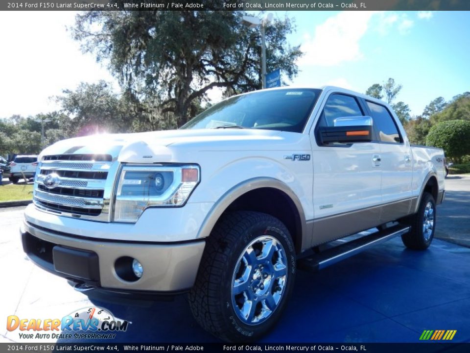 2014 Ford F150 Lariat SuperCrew 4x4 White Platinum / Pale Adobe Photo #1