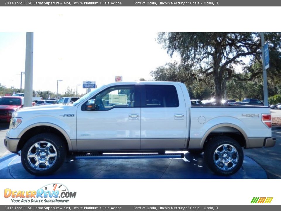 2014 Ford F150 Lariat SuperCrew 4x4 White Platinum / Pale Adobe Photo #2