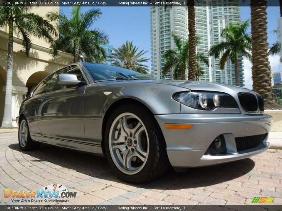2005 BMW 3 Series 330i Coupe Silver Grey Metallic / Grey Photo #7