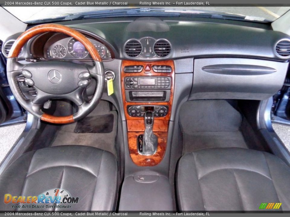 2004 Mercedes-Benz CLK 500 Coupe Cadet Blue Metallic / Charcoal Photo #2