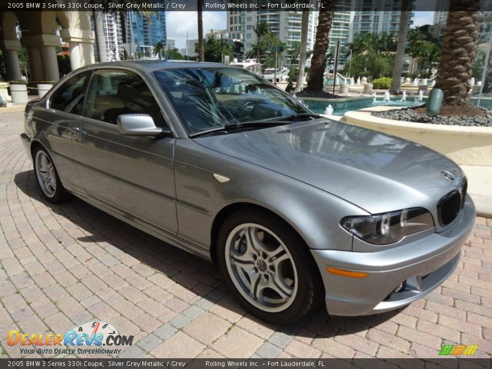 2005 BMW 3 Series 330i Coupe Silver Grey Metallic / Grey Photo #25